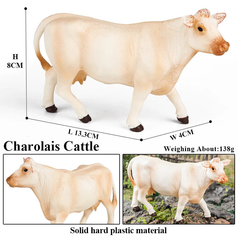 Oenux Farm Animals Bullfighting Cowboy Simulation Poultry Cattle Calf Bull OX Action Figures Collection Pvc Model Toy Kids Gift