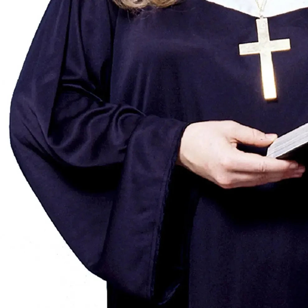 Women’s Traditional Nun Costume Black Robe for Halloween