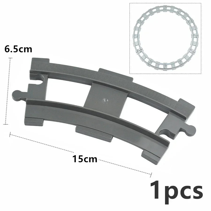 City View Large Building Bricks Wheel Bridge Big Size Track Bricks Train Straight Curved Switch Railway Compatible Duploes Toys