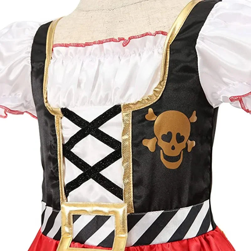 Girls Pirate Princess Costume Dress with Hat & Accessories