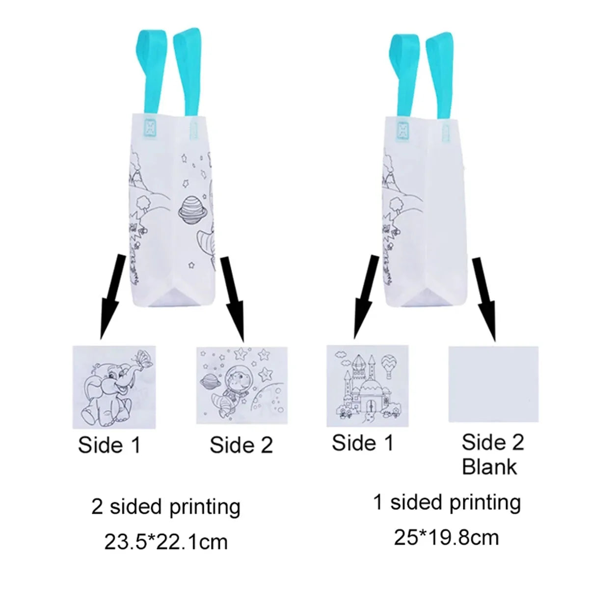 DIY Graffiti Bags with Coloring Marker Painting Non-Woven Gift Bags For Kids Arts Crafts Color Filling Drawing Toys For Boy Girl