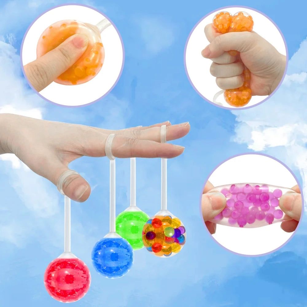 6-18Pcs Finger Water Bead Jumping Balls， Birthday Party Carnival Easter School Prizes Treasure Box Pinata Fillers Fun Gift Pack