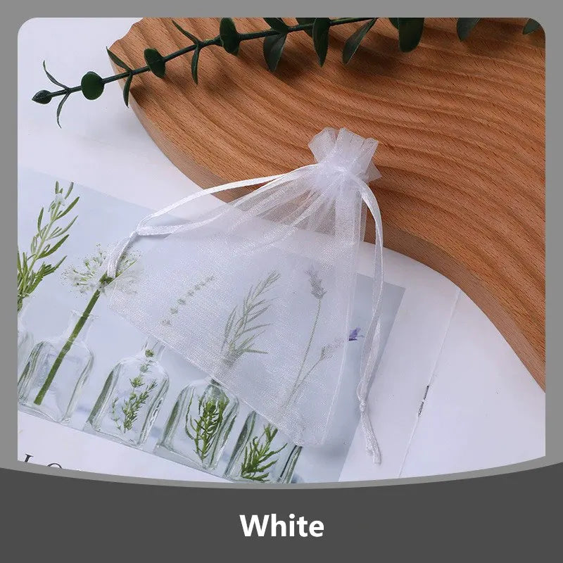 100PCS Drawable Organza Bags Supply Wedding Christmas Favor White Pouches Organza Gauze Sachet Gift Bags Drawstring