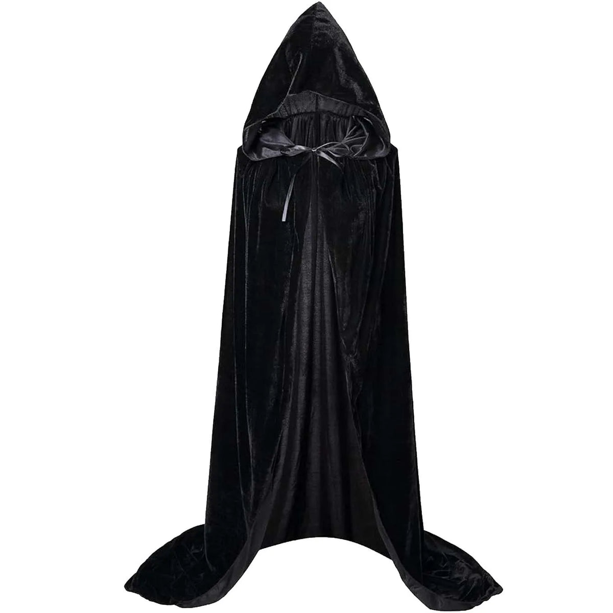 Halloween Pleuche Velvet Cloak Cape Hooded Medieval Costume Witch Wicca Vampire Halloween Cosplay Costume Cape for Christmas