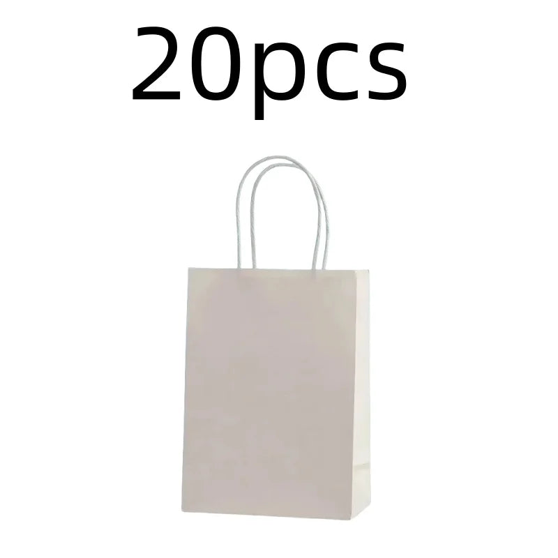 Candy Colorful Shopping Bags 10PCS Kraft Paper Gift Candy Bag Colored Hand-held Paper Bags Wedding Party Decoration Gift