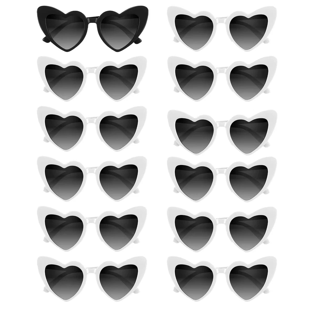 12-120Pcs Wedding Heart Sunglasses with Pen Personalised Heart Glasses Bachelorette Party Sunglasses for Wedding Party Favors