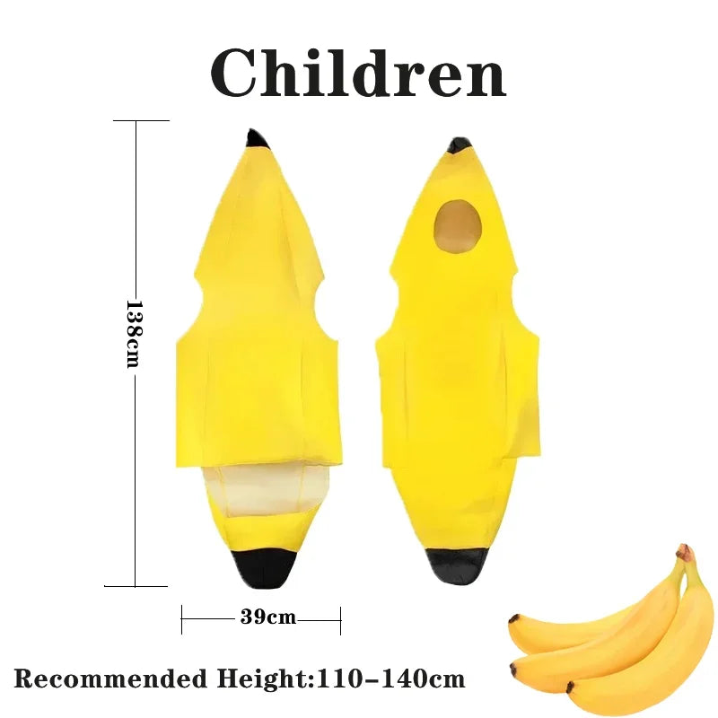 Banana Costume for Kids & Adults Halloween & Parties