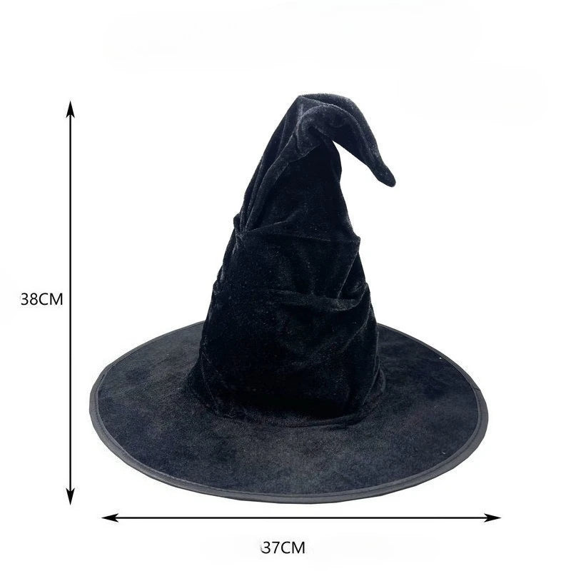 Large Black Wicked Witch Hat for Women,Halloween Witch Cap Cosplay Costume Accessory for Party Favor