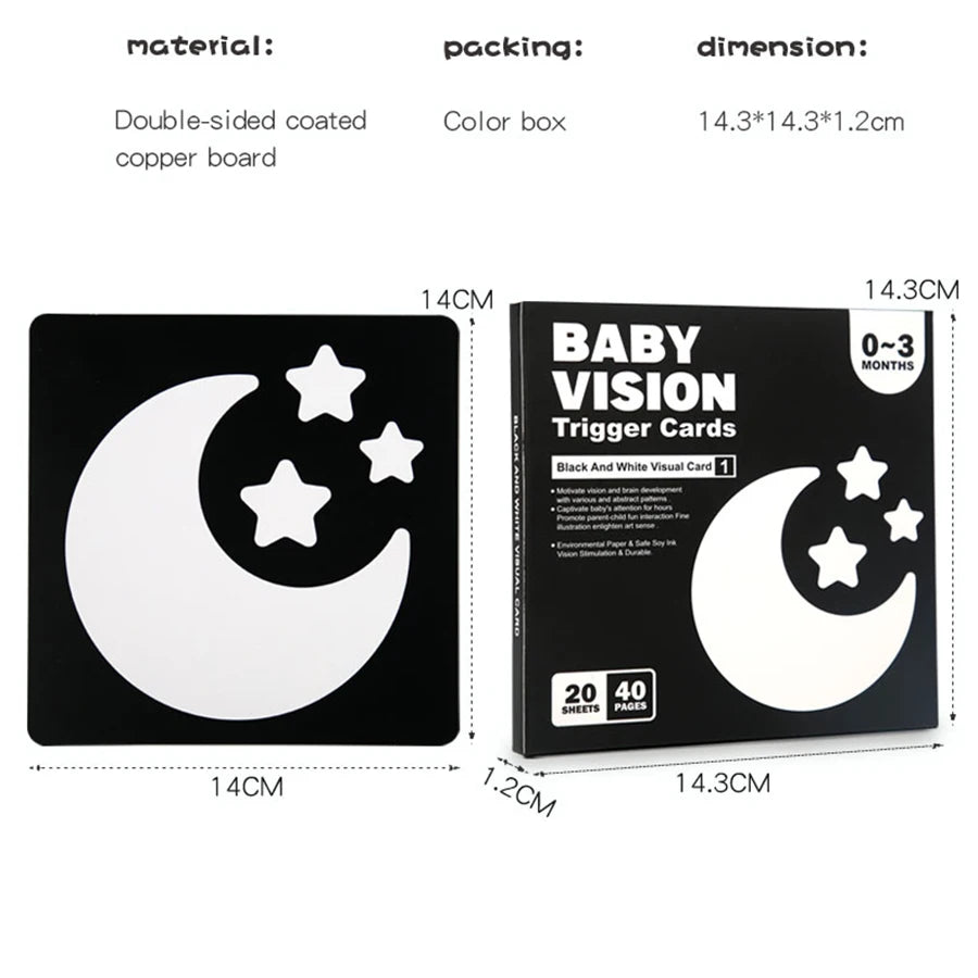 Baby Visual Stimulation Cards Montessori High Contrast Flash Card Infant Gift For Children Cognition Toy