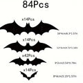 12Pcs/set Halloween 3D Black Bat Wall Stickers For Home Room Decoration Scary Props Kids Party Favors Wall Decals Window Sticker