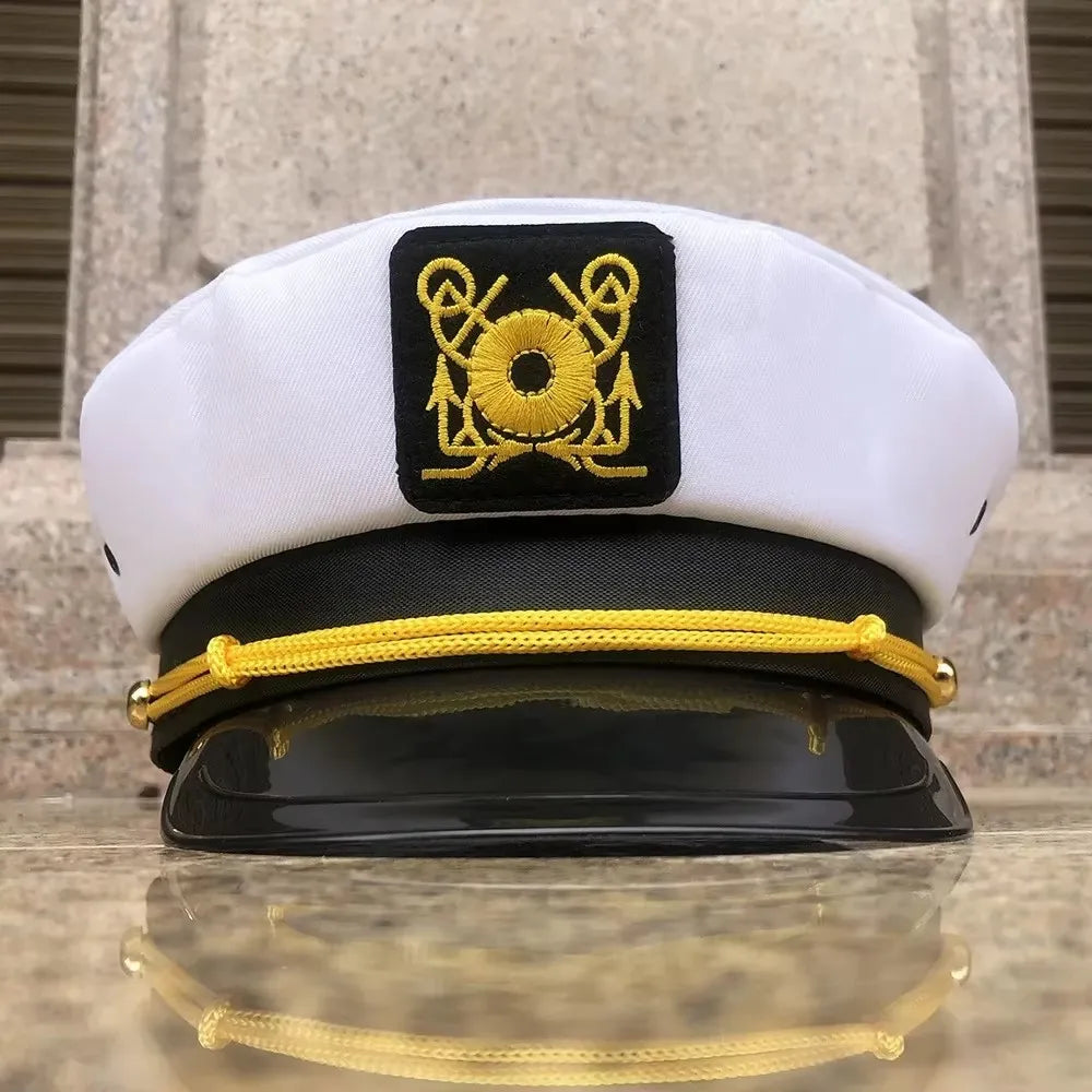 Yacht Captain Hat and Scarf Set for Men and Women