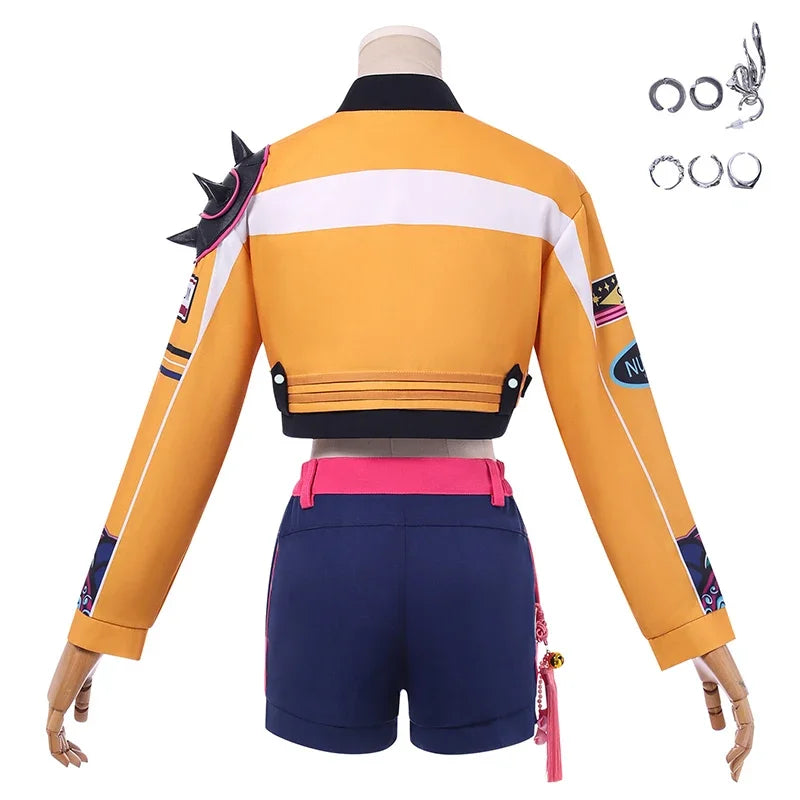 2026 Hot Selling Korean Style Halloween Costume Street Dance Set Embroidered Top and Shorts Set Stage Dance Hip-hop Performance