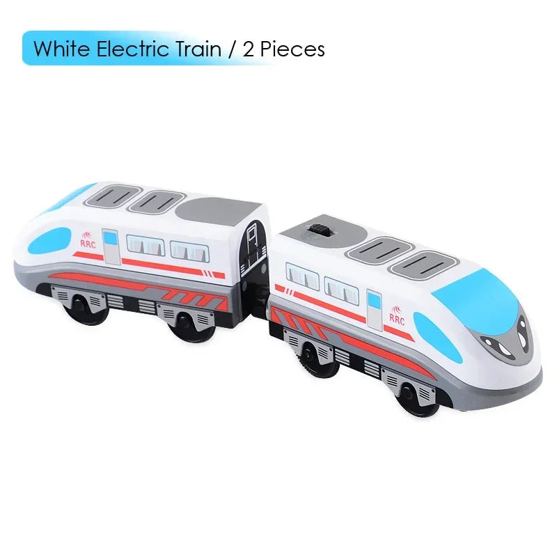 Magnetic Electric Train  with Little Doll Diecast Slot Toy Railway Wood Track Compatible Locomotive Electric Rail Train for Kid