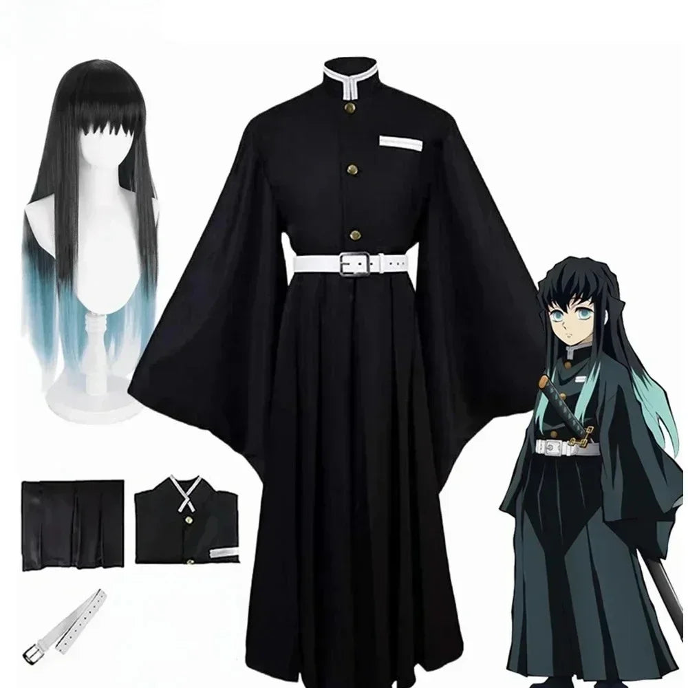 Anime-Inspired Uniform Cosplay Costume with Wig
