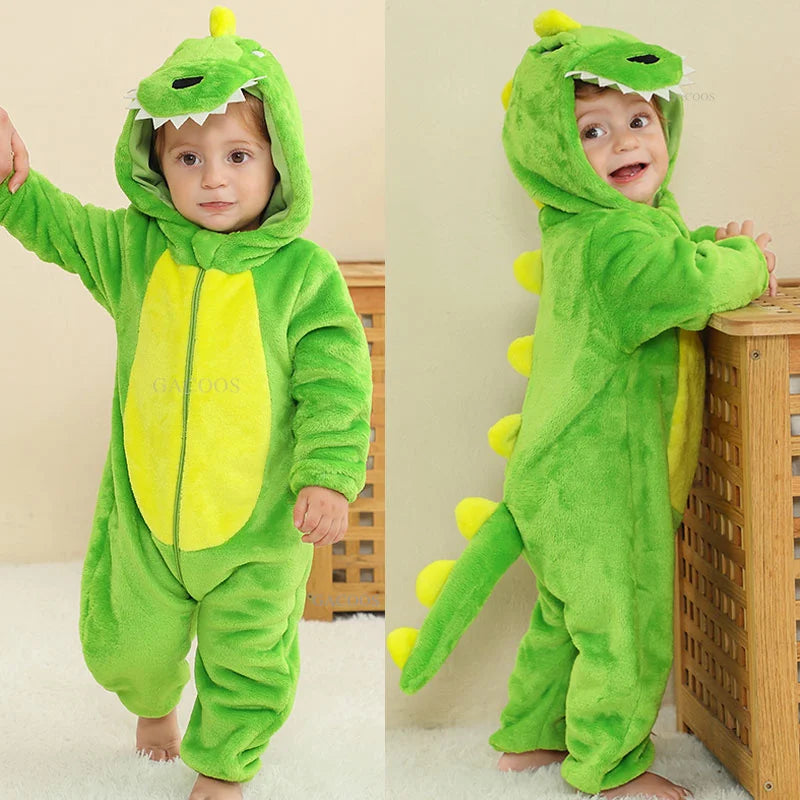 Baby Dinosaur Hooded Romper Costume for Halloween & Winter