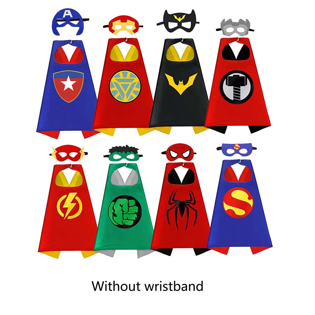 8-Piece Superhero Cape Set for Kids Halloween & Dress-Up Parties