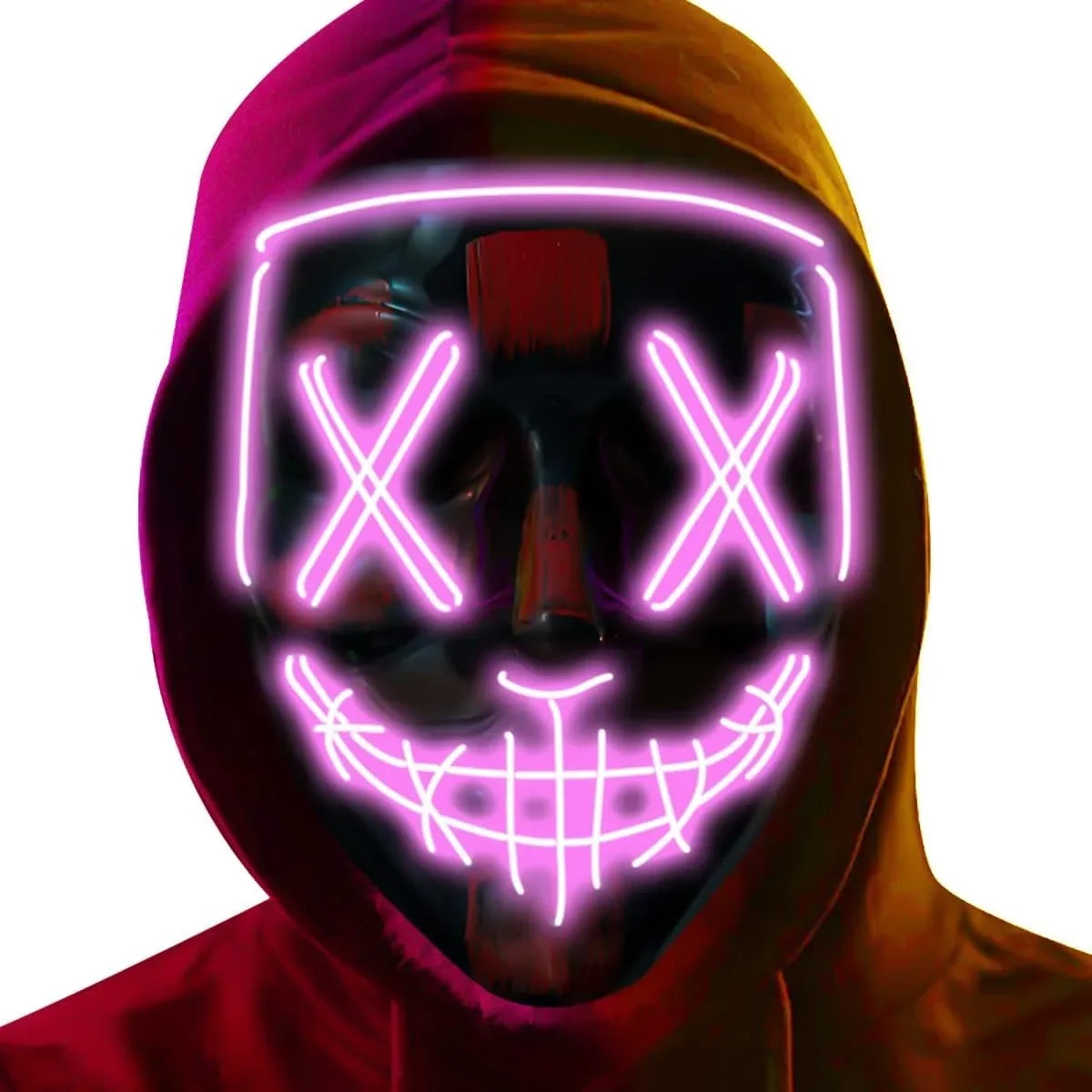 LED Light Up Halloween Mask for Cosplay & Costume Parties