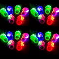 6/12/18Pcs LED Press Glow Strawberry Ring Birthday Party Prom Christmas Halloween Carnival Party Gift Decoration Children Reward