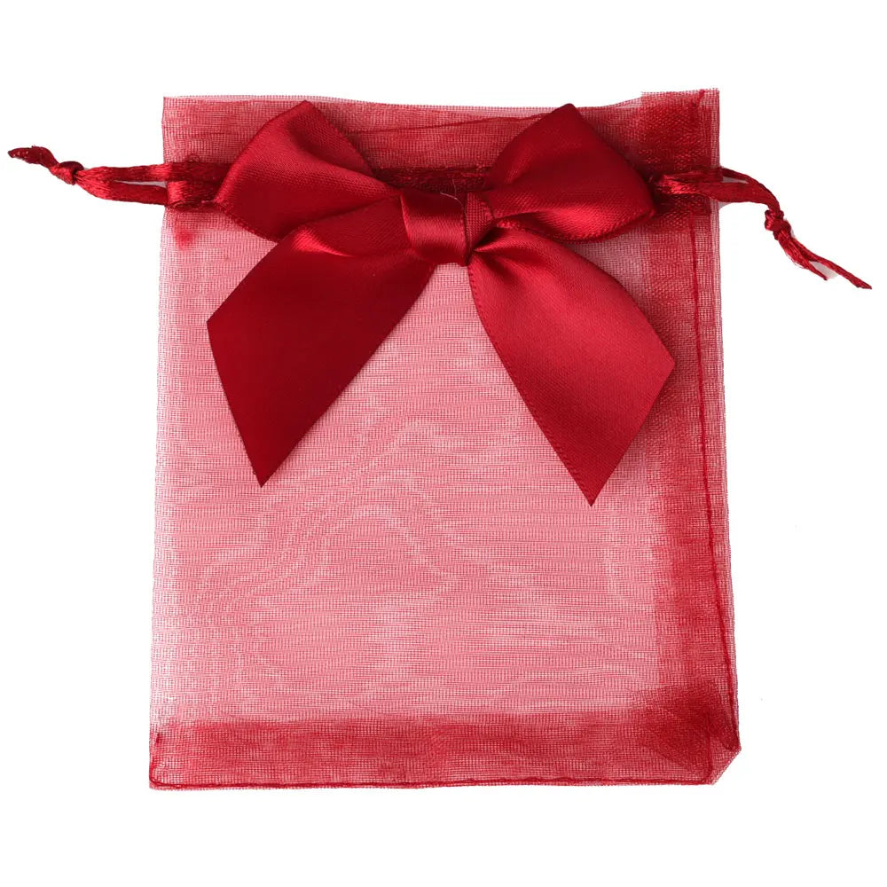 10/20/50pcs/lot New Organza Gift Bag Bowknot Christmas Party Wedding Candy Bags Exquisite Jewelry Packing Drawstring Pouch