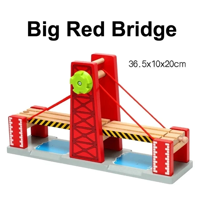 All Kinds of Wooden Train Tracks Accessories Beech Wood Railway Tracks Wooden Bridge Tunnel Fit for Wood Tracks Toys
