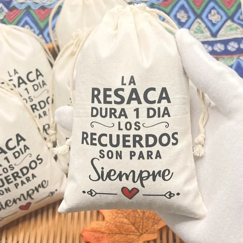 10pcs Spain Hangover Bag Hard one day Memories Are forever Personalized Wedding Gift Bag Single Pie Recovery Kit Anti Resaca