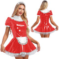 Maid Cosplay Costume Dress with Apron for Halloween Parties