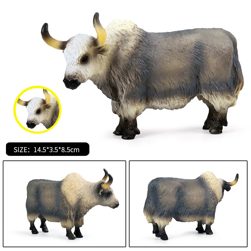 Oenux Farm Animals Bullfighting Cowboy Simulation Poultry Cattle Calf Bull OX Action Figures Collection Pvc Model Toy Kids Gift