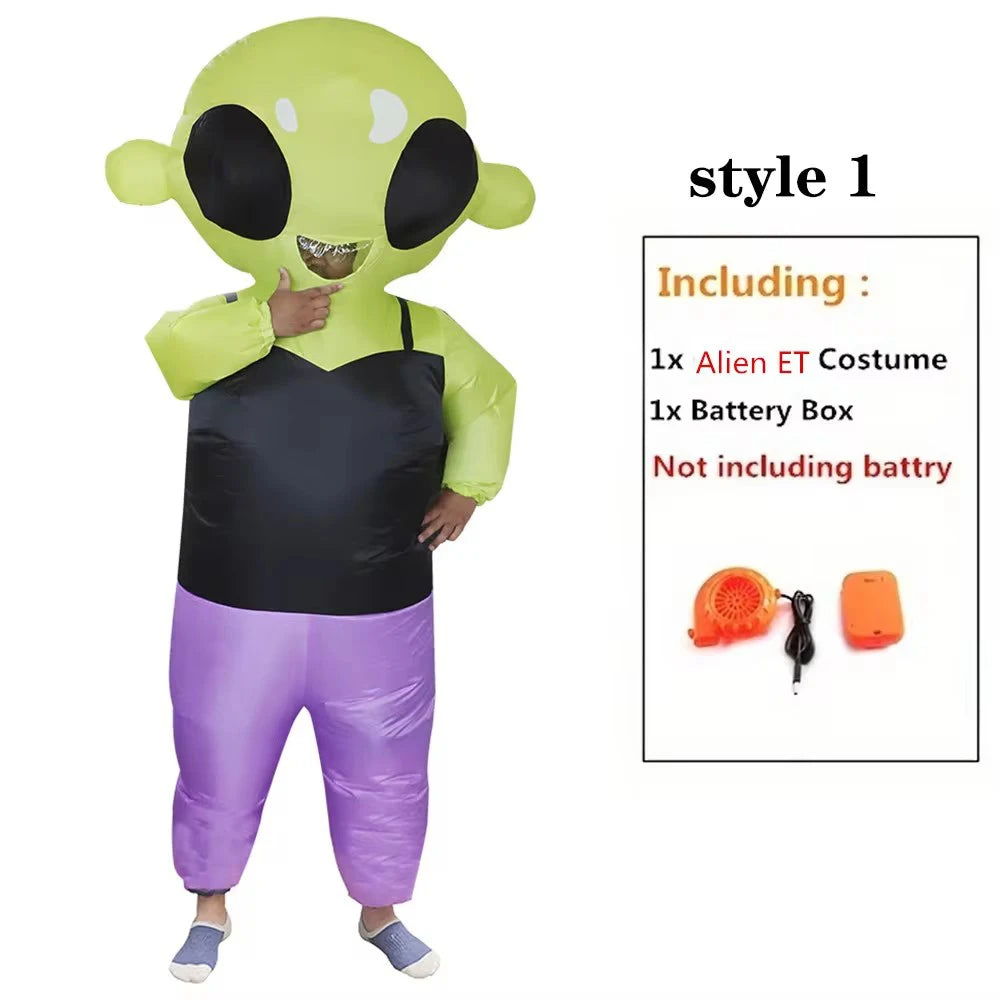 Adult Green Alien Inflatable Costume for Halloween & Parties
