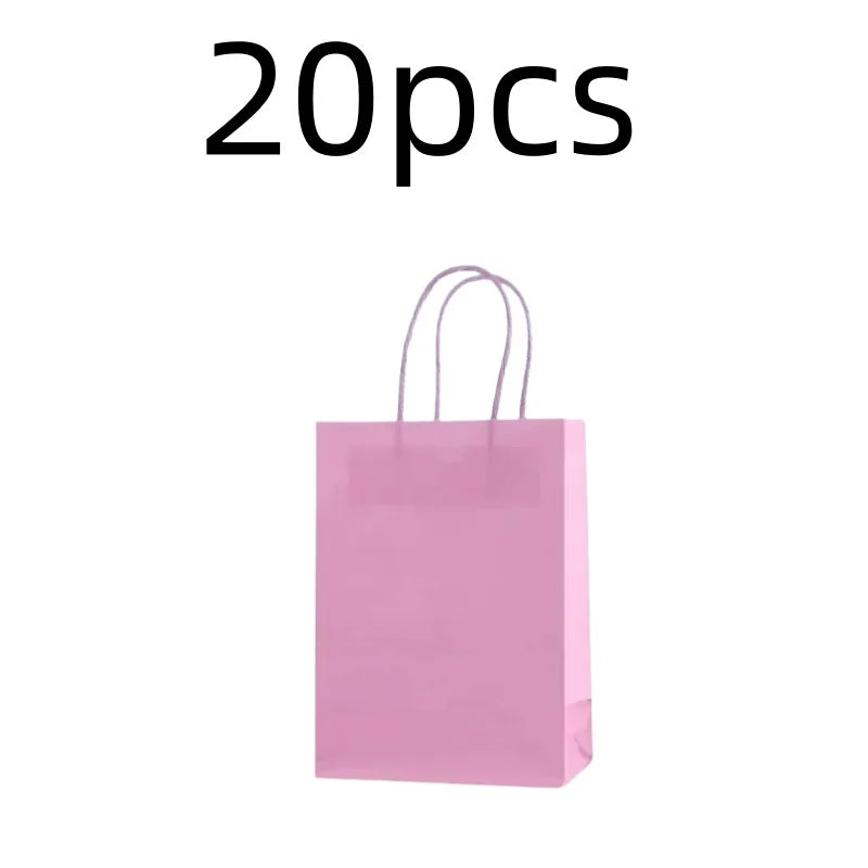 Candy Colorful Shopping Bags 10PCS Kraft Paper Gift Candy Bag Colored Hand-held Paper Bags Wedding Party Decoration Gift