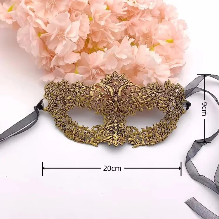 Gold Silver Lace Masquerade Eye Mask for Costume Parties