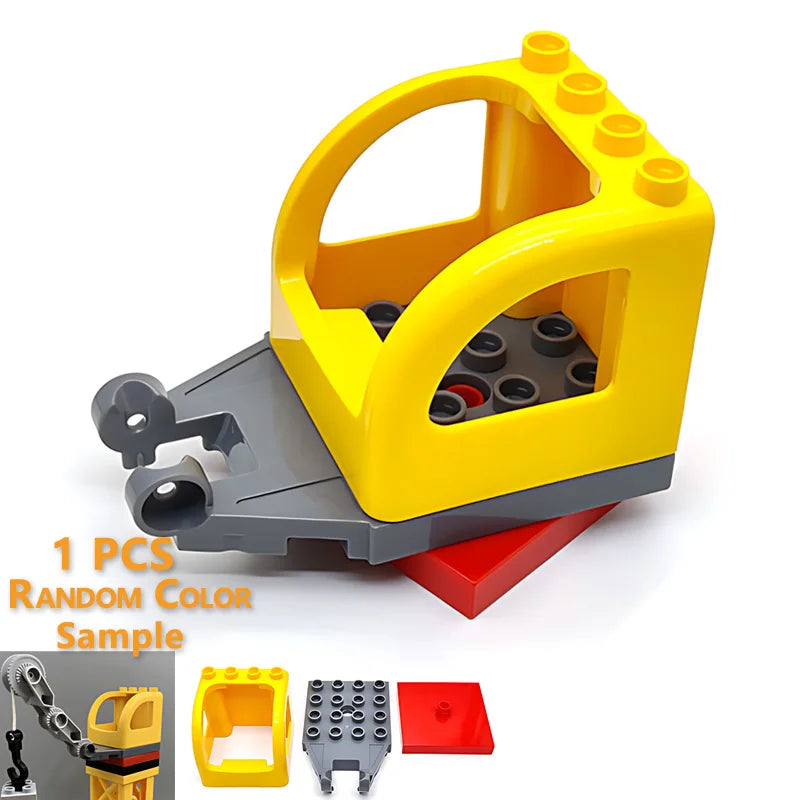 Big Building Blocks Construction Traffic Machinery Creativity Car Accessories Crane Excavator Bricks Toys For Children Baby Gift