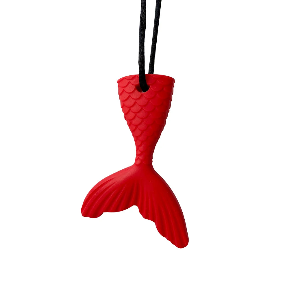 1pcs Silicone Teether Kids Chew Necklace Sensory Chewy Pendant Oral Motor Toys Therapy Tools for Autism ADHD Children's Goods