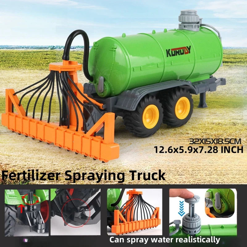 Large Scale Tractor Toys DIY Farmer Car Playset Toy Transport Trailer Engineering Birthday Gifts