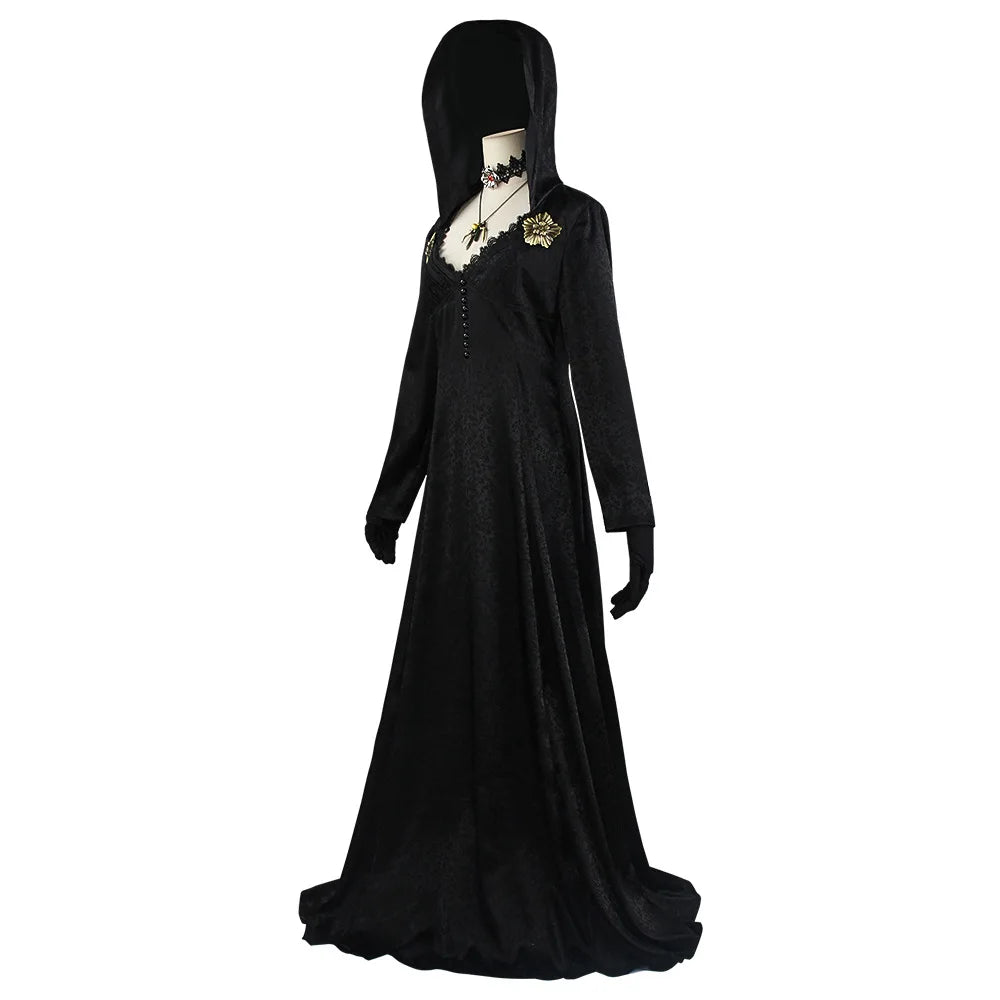Gothic Vampire Lady Costume Black Dress for Halloween