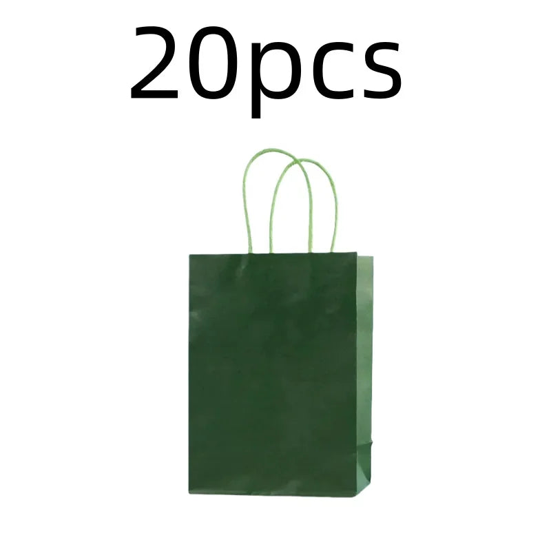 Candy Colorful Shopping Bags 10PCS Kraft Paper Gift Candy Bag Colored Hand-held Paper Bags Wedding Party Decoration Gift