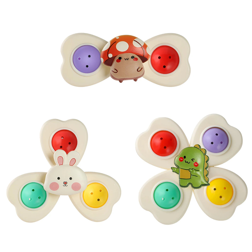 Suction Wheel Fun Rotating Toy Multi-Scene Playable Compact Portable Suction Adsorption Smooth Surface 3pcs