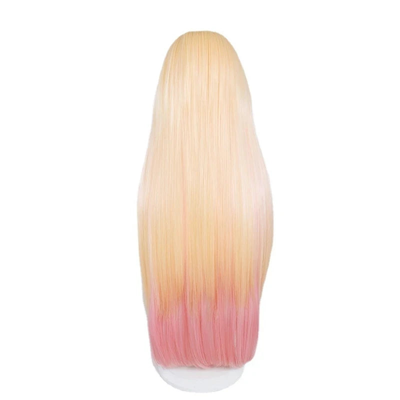 Long Blonde Pink-Tone Wig for Women Cosplay & Halloween
