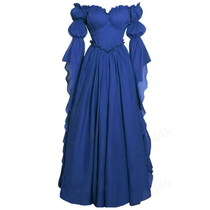 Women’s Medieval Court Dress Retro Long Cosplay Costume