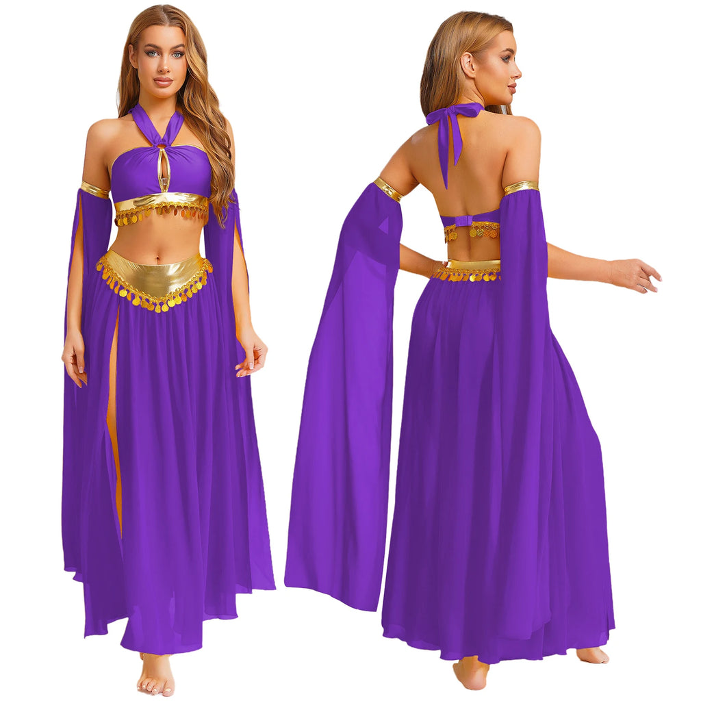 Women’s Egyptian-Inspired Costume Crop Top & Skirt Set