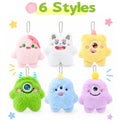 12-60Pcs Halloween Mini Plush Keychain Bulk Cute Monster Stuffed Animal Party Favors Kids Birthday Gifts Goodie Bag Stuffers