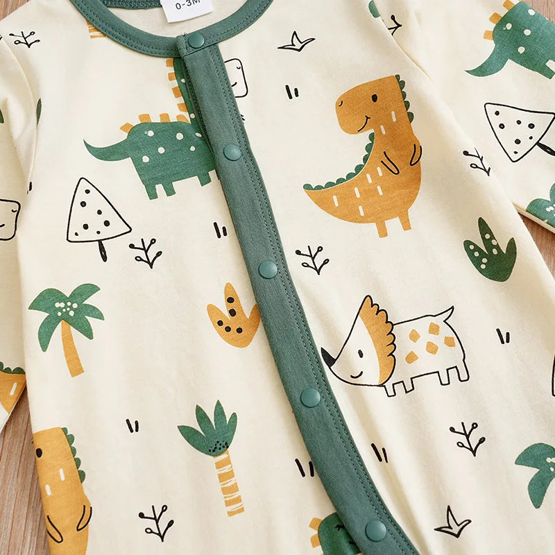 Newborn Baby Boys Infant Outfit Clothes Toddler Jumpsuit Costume Romper Onesie Long Sleeve Print Clothes Spring and Autumn Girls