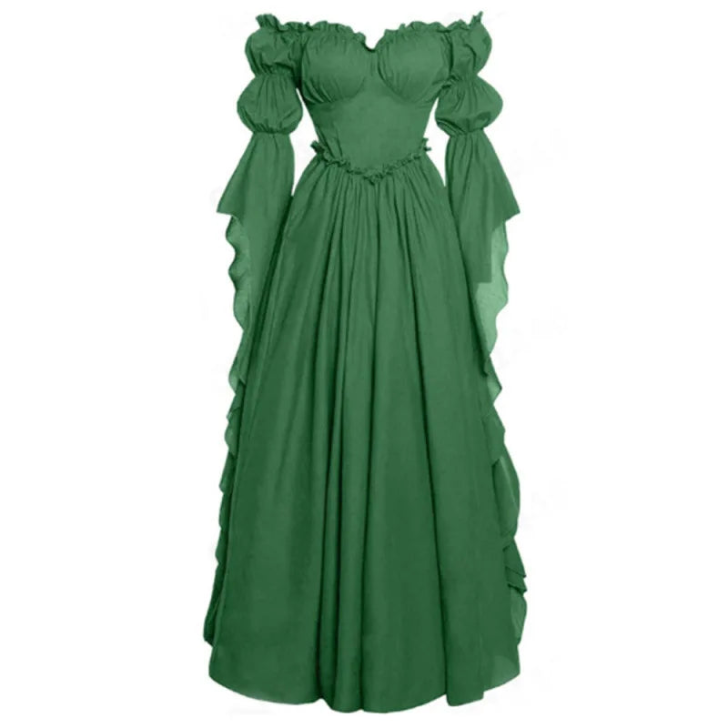 Women’s Medieval Court Dress Retro Long Cosplay Costume