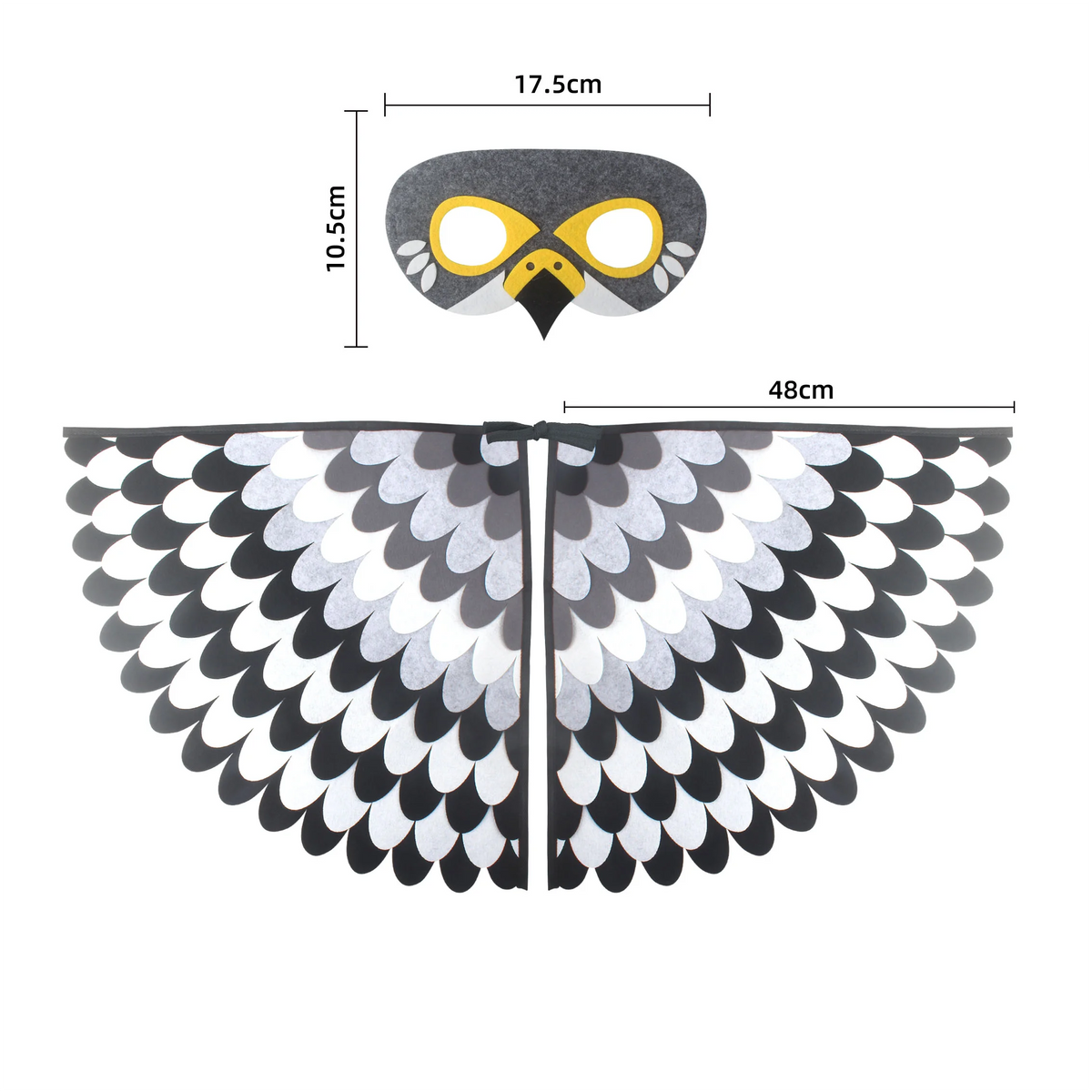 Owl Wings Costume Cape with Matching Animal Mask