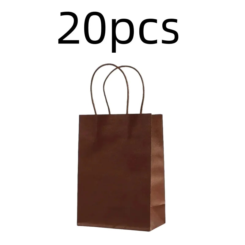 Candy Colorful Shopping Bags 10PCS Kraft Paper Gift Candy Bag Colored Hand-held Paper Bags Wedding Party Decoration Gift