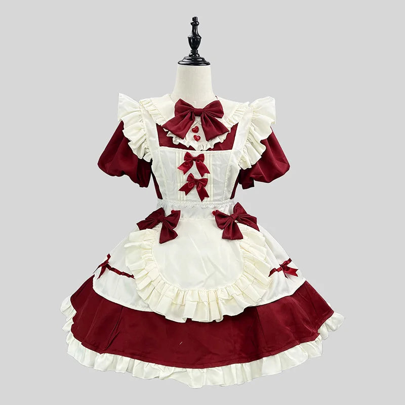 Women’s Maid Cosplay Costume Apron Dress S–5XL
