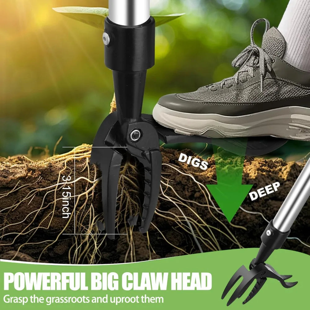 1pc Heavy Duty 4-Claw Weed Puller,Manual Weed Eater for Lawns, Gardens, Patios,Steel Head Artifact Uprooting Without Handle