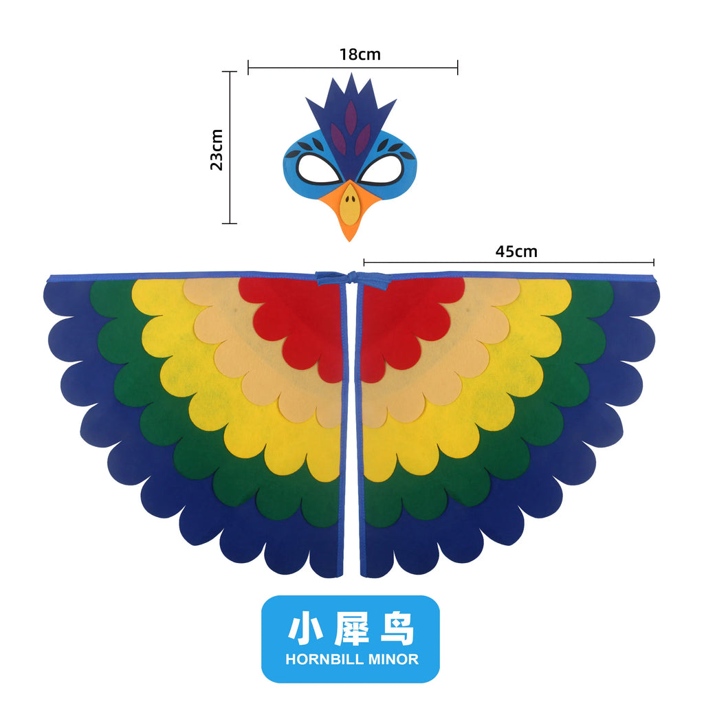 Bird Wings and Mask Costume Cape for Performances