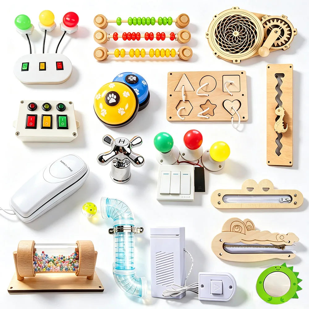 Activity Busy Board Material Diy Accessories Montessori Teaching Aids Busyboards Baby Early Education Learning Skill Toy Parts
