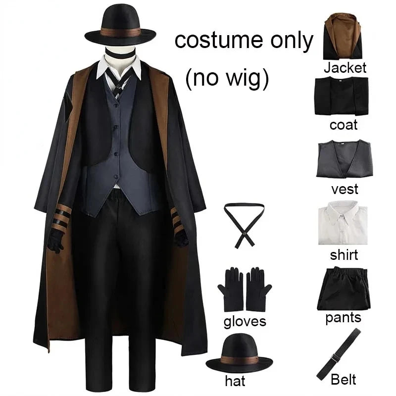 Detective-Inspired Cosplay Costume with Hat Trench Coat