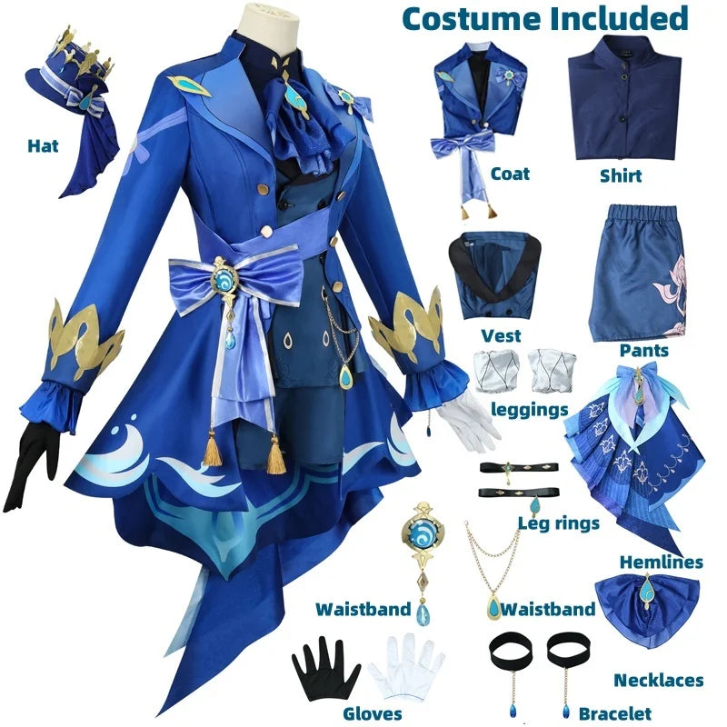 Women’s Black Cosplay Suit Set with Wig, Hat & Heels
